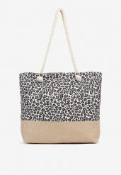 Szara Plażowa Torebka Typu Shopper ze Sznurkiem Reveirra. Szare torebki shopper damskie Renee, bez wzorów, bez dodatków. Za 39.99 zł.