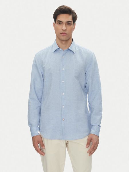 BOSS Koszula C-Hal 50539531 Błękitny Casual Fit. Niebieskie koszule męskie Boss, m, bez wzorów, z bawełny, biznesowe, bez kołnierzyka, bez ramiączek. Za 289.99 zł.