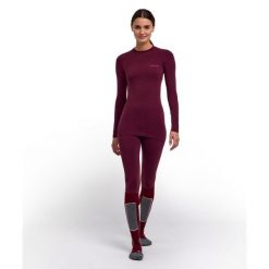 Damska koszulka z długim rękawem Falke Wool-Tech. Czerwone t-shirty damskie Falke, bez wzorów, bez kołnierzyka. Za 486.00 zł.