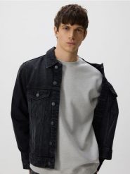 Longsleeve boxy - szary. Szare bluzki z długim rękawem męskie Reserved, l, bez wzorów, z bawełny, bez kołnierzyka. Za 99.99 zł.