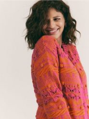 Wzorzysty kardigan z bawełną - wielobarwny. Kardigany damskie Reserved, l, bez wzorów, z bawełny. Za 199.99 zł.