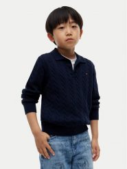 Tommy Hilfiger Sweter KB0KB10624 Granatowy Regular Fit. Niebieskie swetry dla chłopców Tommy Hilfiger, bez wzorów, z bawełny, bez kołnierzyka, bez kaptura. Za 369.99 zł.