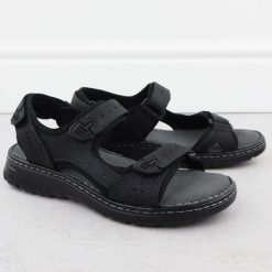 Skórzane sandały męskie na rzepy sportowe brązowe McKeylor 95320. Brązowe sandały męskie McKeylor, ze skóry, bez zapięcia. Za 159.99 zł.