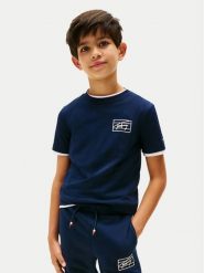 Tommy Hilfiger T-Shirt Varsity Print KB0KB09932 Granatowy Regular Fit. Niebieskie t-shirty dla chłopców Tommy Hilfiger, bez wzorów, z bawełny, bez ramiączek. Za 109.99 zł.