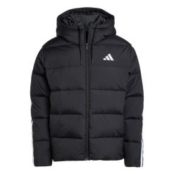 Kurtka z kapturem adidas Essentials 3-Stripes. Czarne kurtki męskie Adidas, m, bez wzorów, z puchu, z kapturem. Za 486.99 zł.