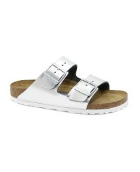 Klapki damskie Birkenstock Arizona. Szare klapki damskie Birkenstock, bez wzorów, z materiału, bez obcasa. Za 695.00 zł.