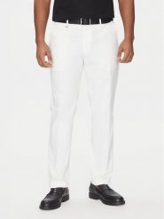BOSS Spodnie materiałowe C-Genius 50534612 Biały Slim Fit. Białe spodnie materiałowe męskie Boss, m, bez wzorów, z bawełny. Za 409.99 zł.