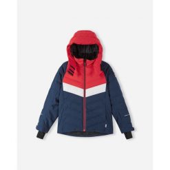 Kurtka z kapturem dla dziewczynki Reima Luppo. Niebieskie buty zimowe dziewczęce Reima, bez wzorów, z puchu, bez zapięcia. Za 539.99 zł.