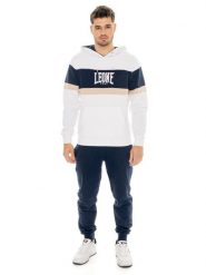 Bluza z bawełna z kaptur na co dzień na siłownię. Białe bluzy męskie LEONE 1947 APPAREL, m, bez wzorów, z bawełny, bez kaptura. Za 467.31 zł.