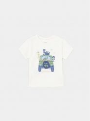 Mayoral T-Shirt 1021 Écru Regular Fit. T-shirty dla chłopców Mayoral, bez wzorów, z bawełny, bez ramiączek. Za 49.99 zł.