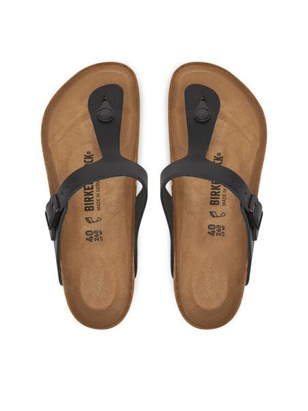 Birkenstock Japonki Gizeh 1029231 Czarny. Czarne klapki damskie Birkenstock, bez wzorów, ze skóry, bez obcasa. Za 458.99 zł.