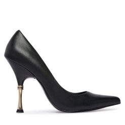 Szpilki Just Cavalli. Czarne szpilki damskie Just Cavalli, bez wzorów, bez obcasa, bez zapięcia. Za 976.99 zł.