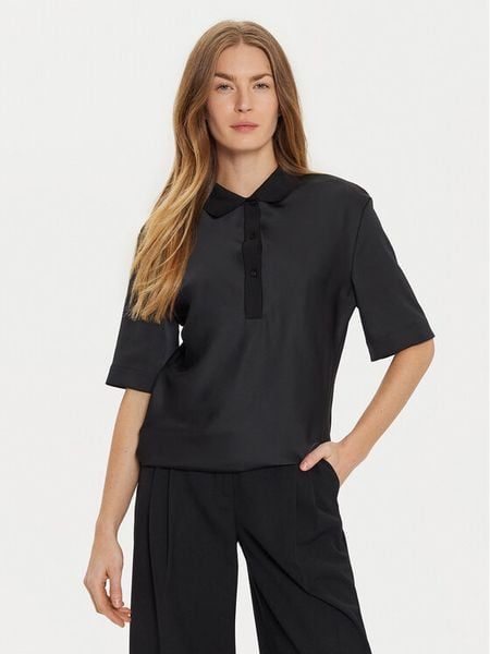 Calvin Klein Bluzka K20K207977 Czarny Regular Fit. Czarne bluzki damskie Calvin Klein, bez wzorów, z syntetyku, bez kołnierzyka, bez ramiączek. Za 299.99 zł.