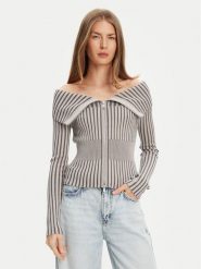 Guess Sweter W5YR03 Z30I2 Szary Slim Fit. Szare swetry damskie Guess, xs, z aplikacjami, z wiskozy, bez kołnierzyka, bez ramiączek, bez kaptura. Za 429.99 zł.