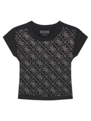 Guess T-Shirt J5YI37 K6YW4 Czarny Regular Fit. Czarne t-shirty i topy dla dziewczynek Guess, z aplikacjami, z bawełny, bez ramiączek. Za 79.99 zł.