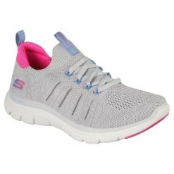Buty do biegania Damskie Skechers. Szare obuwie sportowe damskie Skechers, bez wzorów, do biegania. Za 217.99 zł.