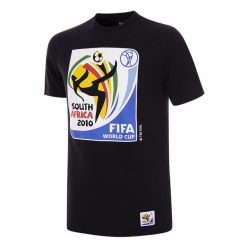 Koszulka dla dorosłych - Emblemat Mistrzostw Świata RPA 2010 - Czarny. Czarne koszulki sportowe męskie COPA FOOTBALL, s, bez wzorów, bez kołnierzyka, bez ramiączek, do piłki nożnej. Za 211.91 zł.