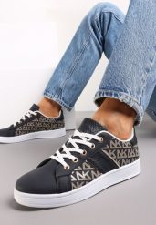 Granatowe Sneakersy z Printem Casica. Niebieskie obuwie sportowe damskie Renee, bez wzorów. Za 59.99 zł.