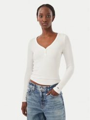 Tommy Jeans Bluzka DW0DW23259 Biały Slim Fit. Białe koszule damskie Tommy Jeans, s, bez wzorów, z jeansu, bez kołnierzyka, bez ramiączek. Za 189.99 zł.