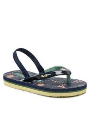 Pepe Jeans Sandały Beach Palms Boy K PBS70052 Granatowy. Niebieskie sandały chłopięce Pepe Jeans, z jeansu, bez zapięcia. Za 89.99 zł.