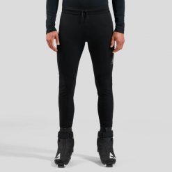 Legginsy techniczne męskie ODLO Zeroweight Pro Windproof Warm Tights. Czarne legginsy sportowe męskie Odlo, m, bez wzorów, z dżerseju, długie, do biegania. Za 594.99 zł.