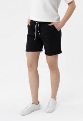 Szorty dresowe M-HOLY. Czarne szorty sportowe damskie Volcano, m, bez wzorów, z bawełny, klasyczne. Za 89.99 zł.