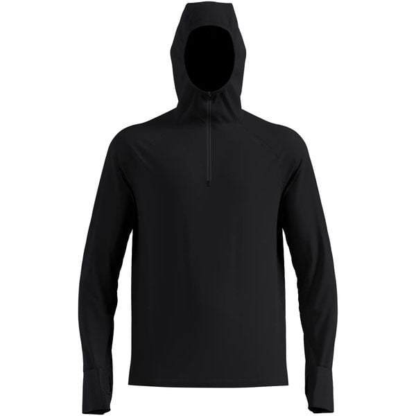 Bluza z kapturem Odlo Mid layer hoody X-ALP. Czarne bluzy męskie Odlo, l, bez wzorów, z materiału, z kapturem, do biegania. Za 499.99 zł.