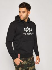 Alpha Industries Bluza Basic 178312 Czarny Regular Fit. Czarne bluzy męskie Alpha Industries, m, bez wzorów, z bawełny, bez kaptura. Za 199.99 zł.