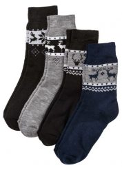 Skarpetki ocieplane unisex (4 pary). Czarne skarpety damskie bonprix, bez wzorów. Za 59.99 zł.