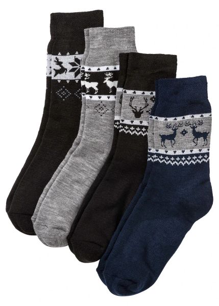 Skarpetki ocieplane unisex (4 pary). Czarne skarpety damskie bonprix, bez wzorów. Za 59.99 zł.