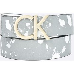 Calvin Klein - Pasek skórzany. Szare paski damskie Calvin Klein, w paski, z materiału. Za 269.90 zł.