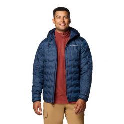 Kurtka puchowa męska Columbia Delta Ridge II Down Hooded z kapturem. Czarne kurtki męskie Columbia, m, bez wzorów, z puchu, z kapturem. Za 479.99 zł.