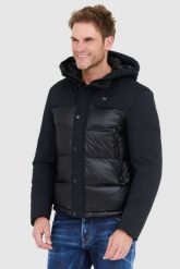 BLAUER Czarna puchowa kurtka męska z kapturem EDUARDO, Rozmiar M. Czarne kurtki męskie Blauer USA, l, bez wzorów, z puchu, z kapturem. W wyprzedaży za 1,599.99 zł.