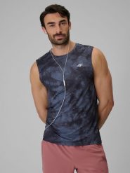 4F Koszulka treningowa regular szybkoschnąca męska - czarna XL. Czarne koszulki sportowe męskie 4f, m, bez wzorów, z materiału, bez kołnierzyka, bez ramiączek, na fitness i siłownię. Za 99.99 zł.