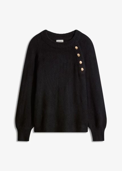 Sweter. Czarne swetry damskie bonprix, bez wzorów, bez kołnierzyka, bez ramiączek, bez kaptura. Za 107.99 zł.