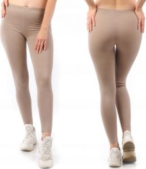 Legginsy damskie długie Polskie Getry Bawełniane Beżowe XL. Brązowe legginsy damskie LAEMI, xl, bez wzorów, z bawełny. Za 32.99 zł.
