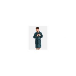 Szlafrok męski polarowy L746307- L długi zielony jodełka. Zielone szlafroki męskie Massana Homewear, l, bez wzorów, z polaru, bez ramiączek, długie, bez kaptura. Za 334.00 zł.