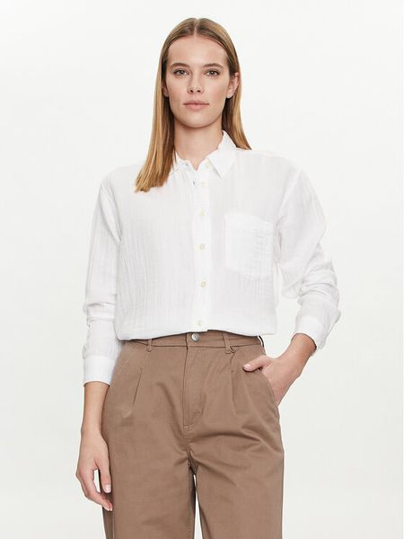 Gap Koszula 885282-01 Biały Relaxed Fit. Białe bluzki damskie GAP, xxs, bez wzorów, z bawełny, bez kołnierzyka, bez ramiączek. Za 249.99 zł.
