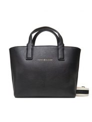 Tommy Hilfiger Torebka Th Logotape Mini Tote AW0AW17448 Czarny. Czarne torebki do ręki damskie Tommy Hilfiger, bez wzorów, ze skóry, bez dodatków. Za 359.99 zł.
