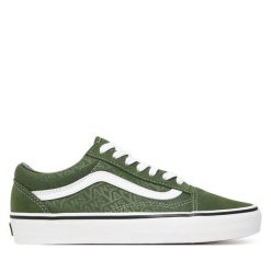 Tenisówki Vans. Zielone trampki i tenisówki chłopięce Vans, bez wzorów, bez zapięcia. Za 199.99 zł.