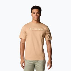 Koszulka męska Columbia CSC Basic Logo. Brązowe koszulki sportowe męskie Columbia, m, bez wzorów, bez kołnierzyka, bez ramiączek, trekkingowe. Za 88.99 zł.