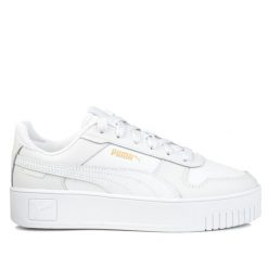 Buty damskie sportowe platformy Puma CARINA STREET. Białe obuwie sportowe damskie Puma, bez wzorów, z jeansu, trekkingowe. Za 199.00 zł.