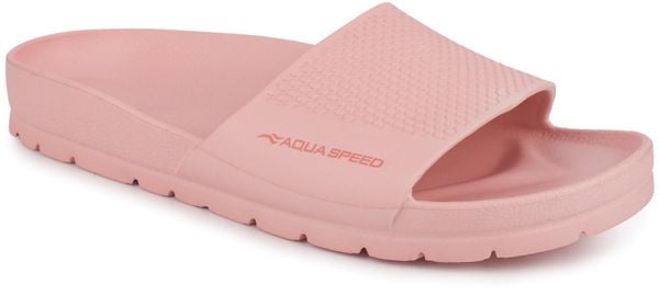 Klapki sportowe na basen plażę różowe AQUA SPEED. Czerwone klapki damskie Aqua-Speed, bez wzorów, z materiału, sportowe, bez obcasa. Za 59.90 zł.
