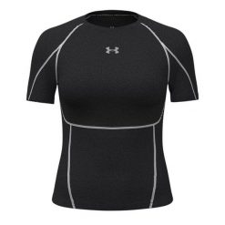 T-shirt Damski Under Armour HEATGEAR ELITE. Czarne t-shirty damskie Under Armour, m, bez wzorów, z elastanu, bez kołnierzyka. Za 224.50 zł.