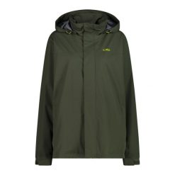 Kurtka przeciwdeszczowa z kapturem CMP Snaps. Zielone kurtki męskie CMP, bez wzorów, z puchu, sportowe, z kapturem. Za 340.00 zł.