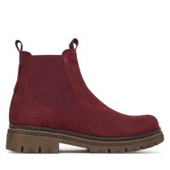 Sztyblety Tamaris. Czerwone botki damskie Tamaris, bez obcasa, na płaskiej podeszwie, bez zapięcia. Za 339.99 zł.