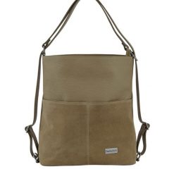Torebka plecak z zamszem - Beżowa. Brązowe plecaki damskie Barberinis, bez wzorów, ze skóry, eleganckie. Za 326.99 zł.