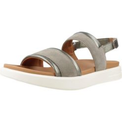 Sandały GEOX D XAND 2S Zielony. Zielone sandały damskie Geox, bez wzorów, ze skóry, bez obcasa, bez zapięcia. Za 364.99 zł.