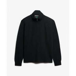 Sweter z prążkowanego materiału z zamkiem na szyi Superdry. Czarne swetry przez głowę męskie Superdry., na zimę, m, bez wzorów, prążkowane, bez kołnierzyka. Za 284.00 zł.