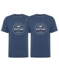 2 - PAK T-Shirt Mustang Style Alex Dark Denim 1017333 5242. Niebieskie t-shirty męskie Mustang, m, bez wzorów, z bawełny, klasyczne, bez kołnierzyka. W wyprzedaży za 99.99 zł.